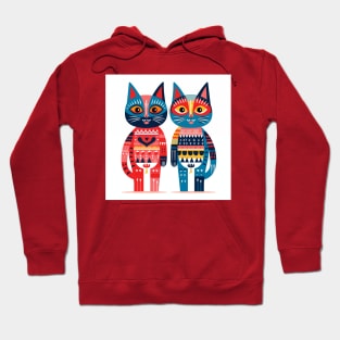 Mexican Alebrijes,Huichol Art,Papel Picado- cat Hoodie